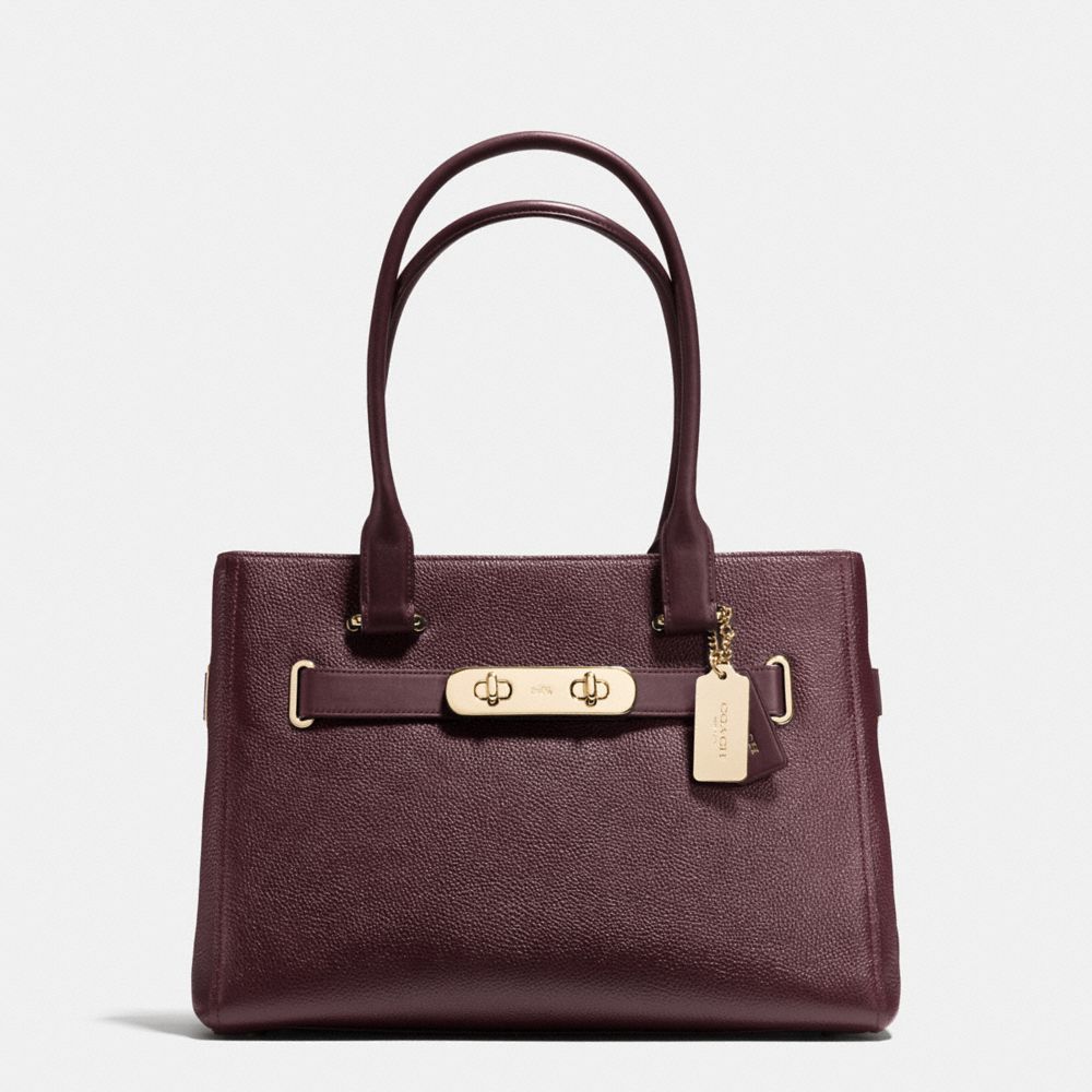 COACH F36488 Coach Swagger Carryall LIGHT GOLD/OXBLOOD