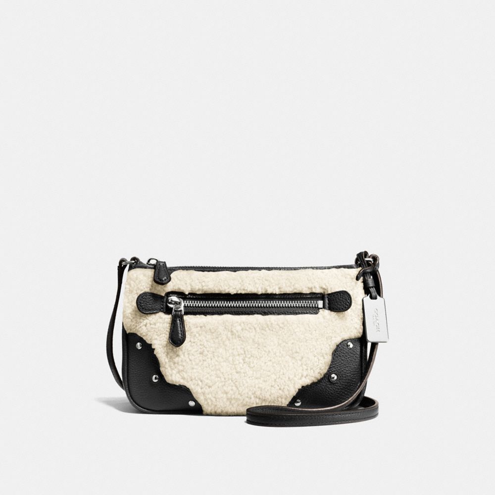 COACH f36490 SMALL RHYDER POCHETTE SILVER/NATURAL/BLACK