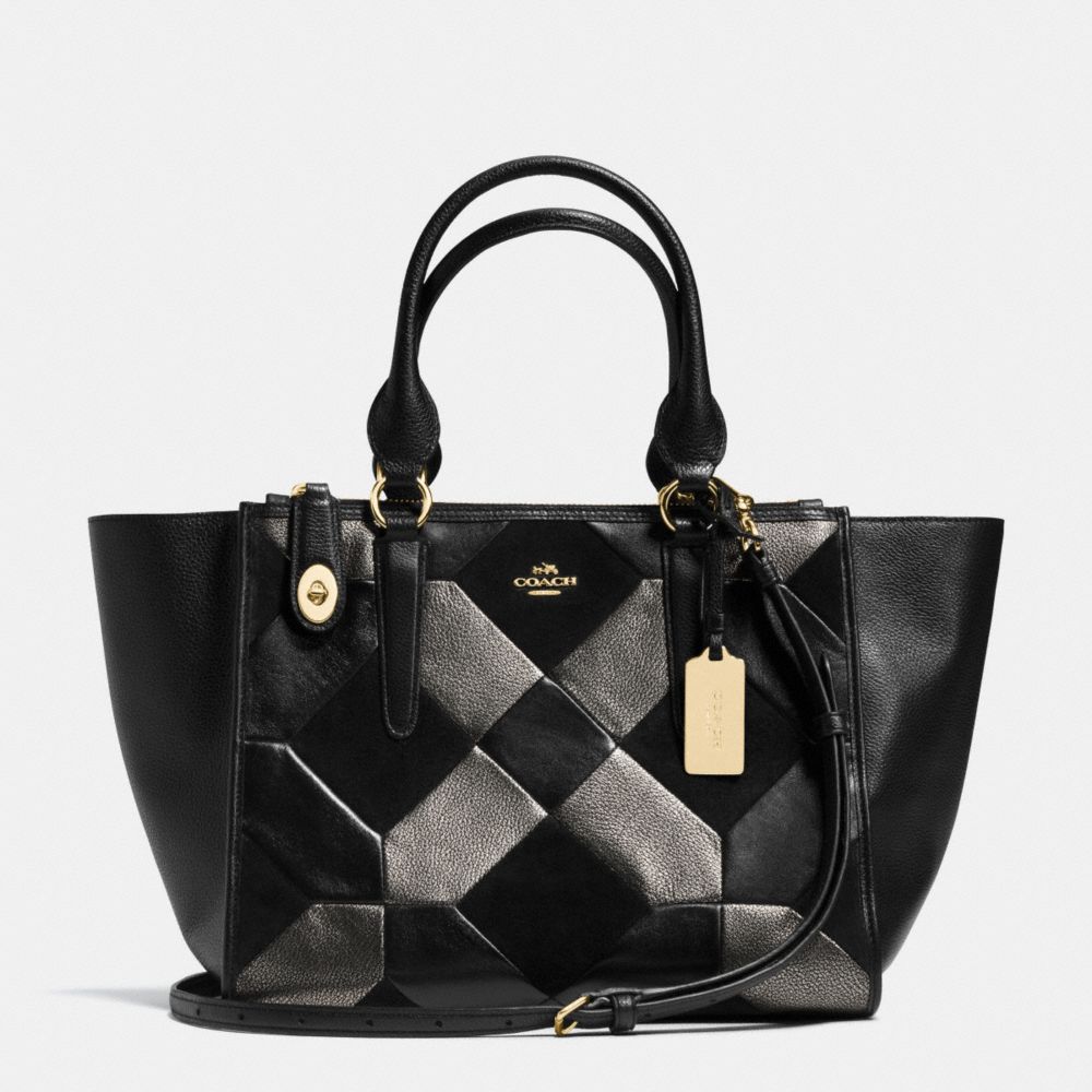 COACH CROSBY CARRYALL IN PATCHWORK LEATHER - LIGHT GOLD/BLACK - F36531