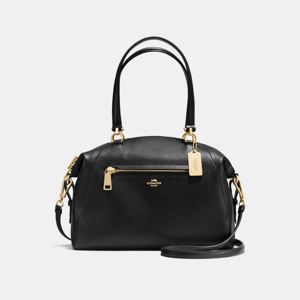 COACH F36560 LARGE PRAIRIE SATCHEL IN PEBBLE LEATHER LIGHT-GOLD/BLACK