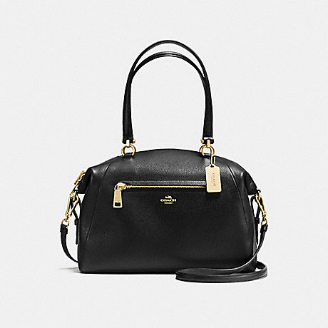 COACH f36560 LARGE PRAIRIE SATCHEL IN PEBBLE LEATHER LIGHT GOLD/BLACK