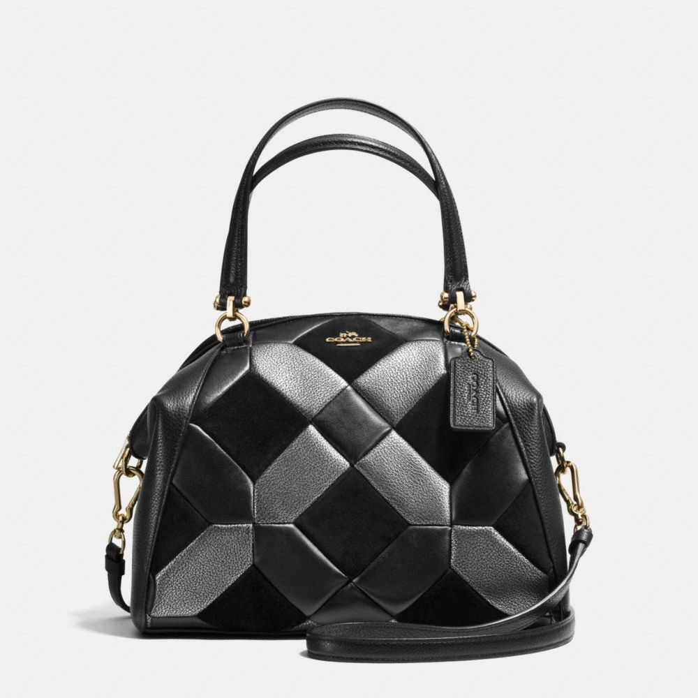 COACH PRAIRIE SATCHEL IN PATCHWORK LEATHER - LIGHT GOLD/BLACK - F36580