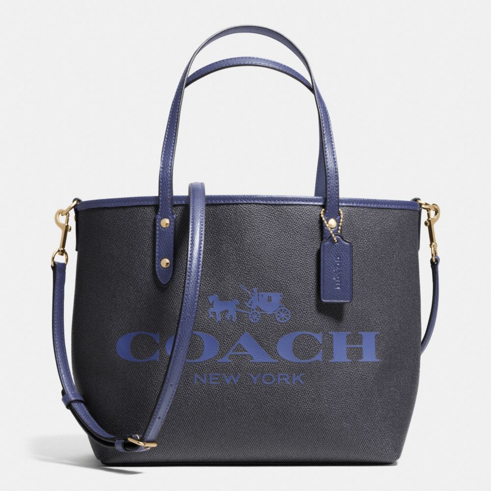 COACH F36588 Small Metro Tote In Coated Canvas IMITATION GOLD/MIDNIGHT