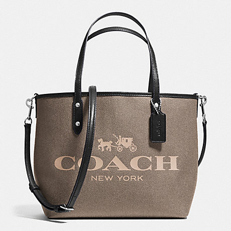 COACH SMALL METRO TOTE IN COATED CANVAS - SILVER/BROWN - f36588
