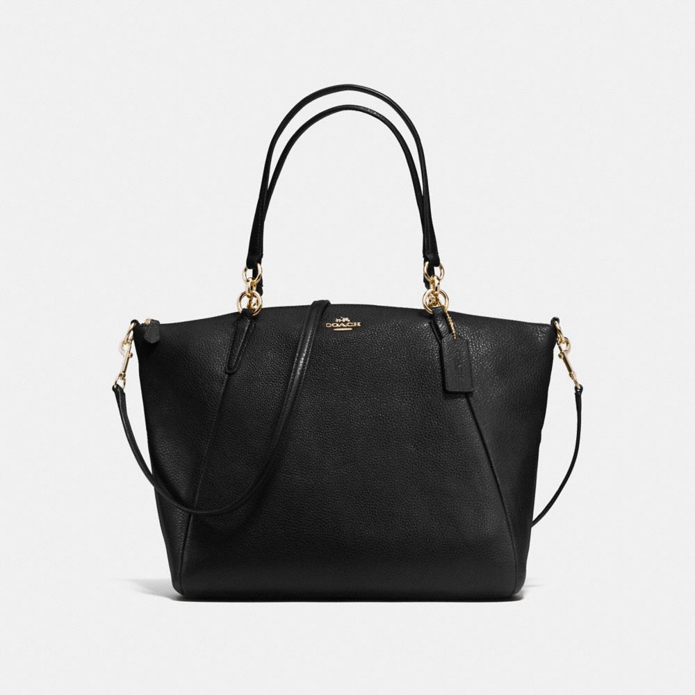 KELSEY SATCHEL IN PEBBLE LEATHER - f36591 - IMITATION GOLD/BLACK