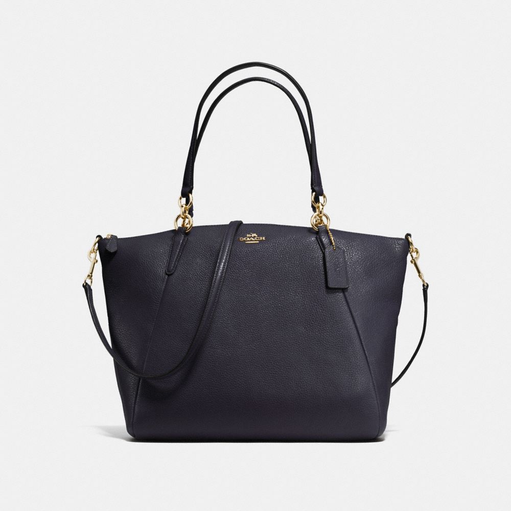 COACH F36591 Kelsey Satchel In Pebble Leather IMITATION GOLD/MIDNIGHT