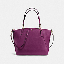 COACH F36591 Kelsey Satchel In Pebble Leather IMITATION GOLD/PLUM