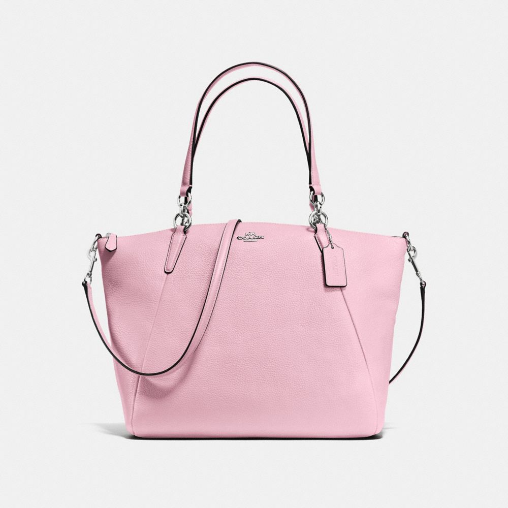 KELSEY SATCHEL IN PEBBLE LEATHER - f36591 - SILVER/PETAL