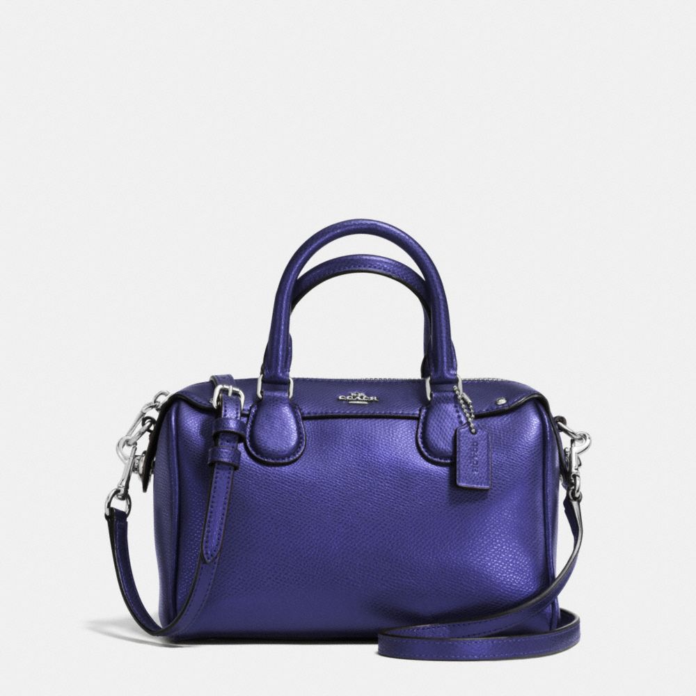 COACH F36592 BABY BENNETT SATCHEL IN CROSSGRAIN LEATHER SILVER/METALLIC-PURPLE-IRIS