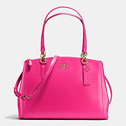 COACH F36606 - CHRISTIE CARRYALL IN CROSSGRAIN LEATHER IMITATION GOLD/PINK RUBY