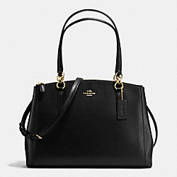 COACH F36606 Christie Carryall In Crossgrain Leather IMITATION GOLD/BLACK
