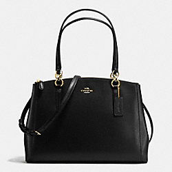 COACH CHRISTIE CARRYALL IN CROSSGRAIN LEATHER - IMITATION GOLD/BLACK - F36606