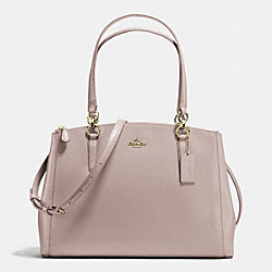 COACH CHRISTIE CARRYALL IN CROSSGRAIN LEATHER - IMITATION GOLD/GREY BIRCH - F36606