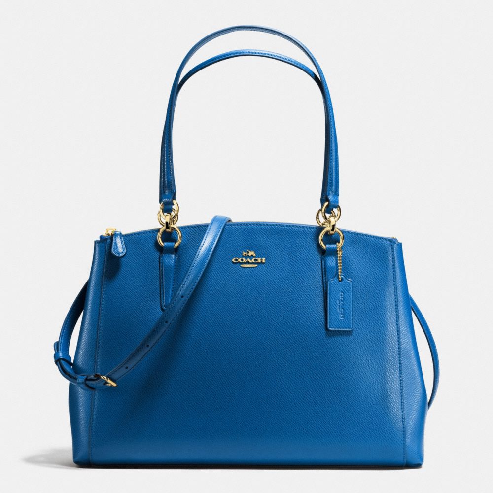 COACH CHRISTIE CARRYALL IN CROSSGRAIN LEATHER - IMITATION GOLD/BRIGHT MINERAL - F36606