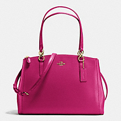 COACH CHRISTIE CARRYALL IN CROSSGRAIN LEATHER - IMITATION GOLD/CRANBERRY - F36606