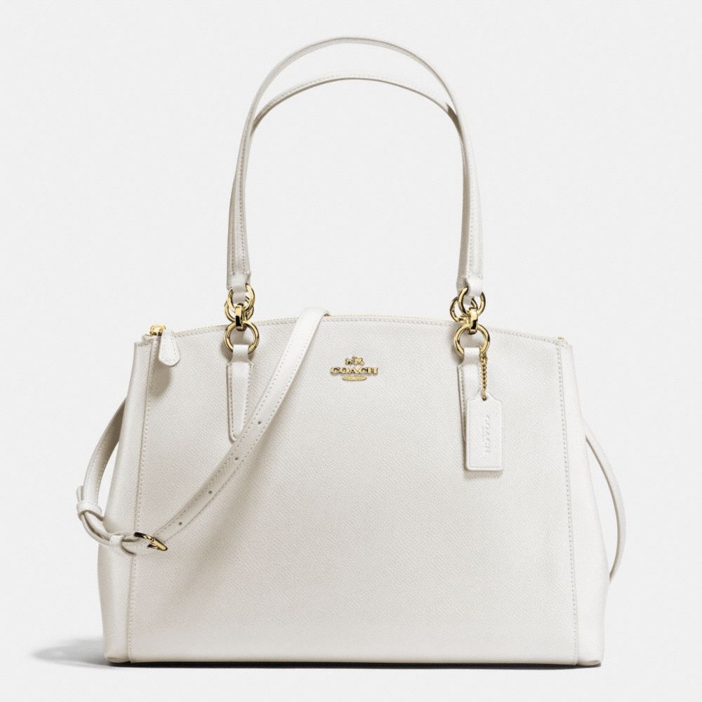 CHRISTIE CARRYALL IN CROSSGRAIN LEATHER - IMITATION GOLD/CHALK - COACH F36606