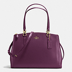 CHRISTIE CARRYALL IN CROSSGRAIN LEATHER - IMITATION GOLD/PLUM - COACH F36606