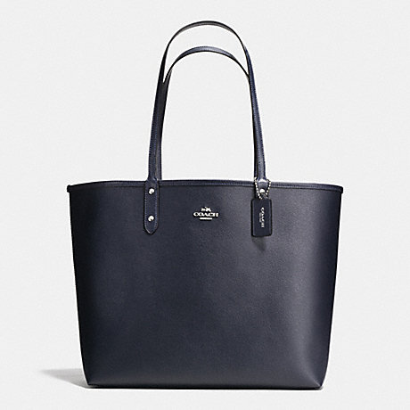 COACH F36609 REVERSIBLE CITY TOTE IN COATED CANVAS SILVER/MIDNIGHT/SLATE