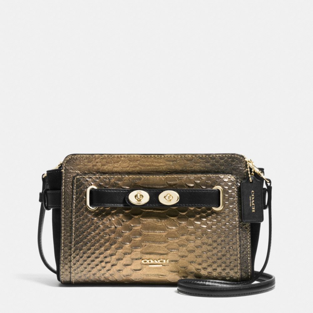 BLAKE CROSSBODY IN METALLIC EXOTIC EMBOSSED LEATHER - f36623 - IMITATION GOLD/GOLD/BRONZE