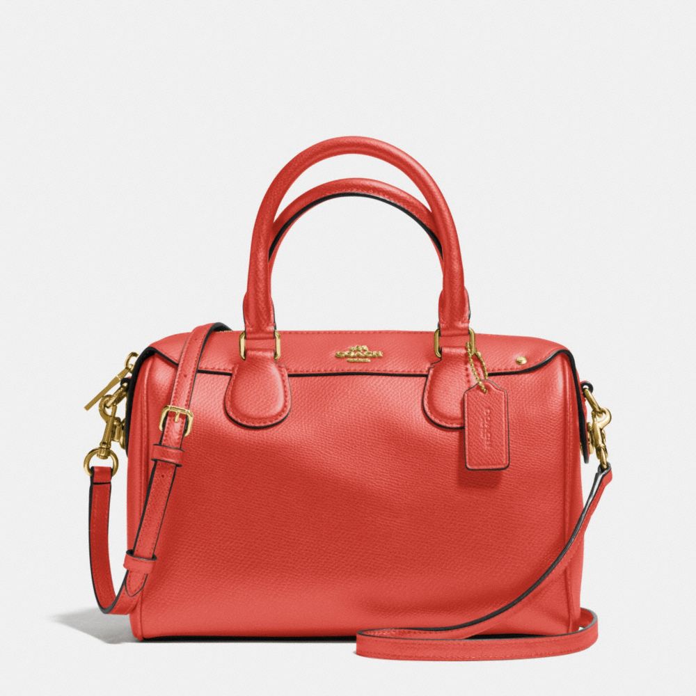 MINI BENNETT SATCHEL IN CROSSGRAIN LEATHER - IMITATION GOLD/CARMINE - COACH F36624