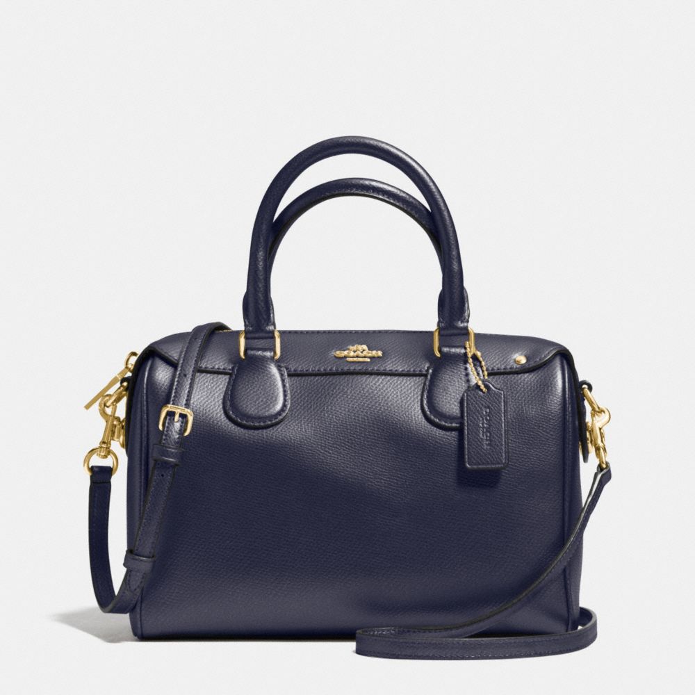 MINI BENNETT SATCHEL IN CROSSGRAIN LEATHER - f36624 - IMITATION GOLD/MIDNIGHT