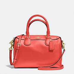 COACH MINI BENNETT SATCHEL IN CROSSGRAIN LEATHER - IMITATION GOLD/WATERMELON - F36624