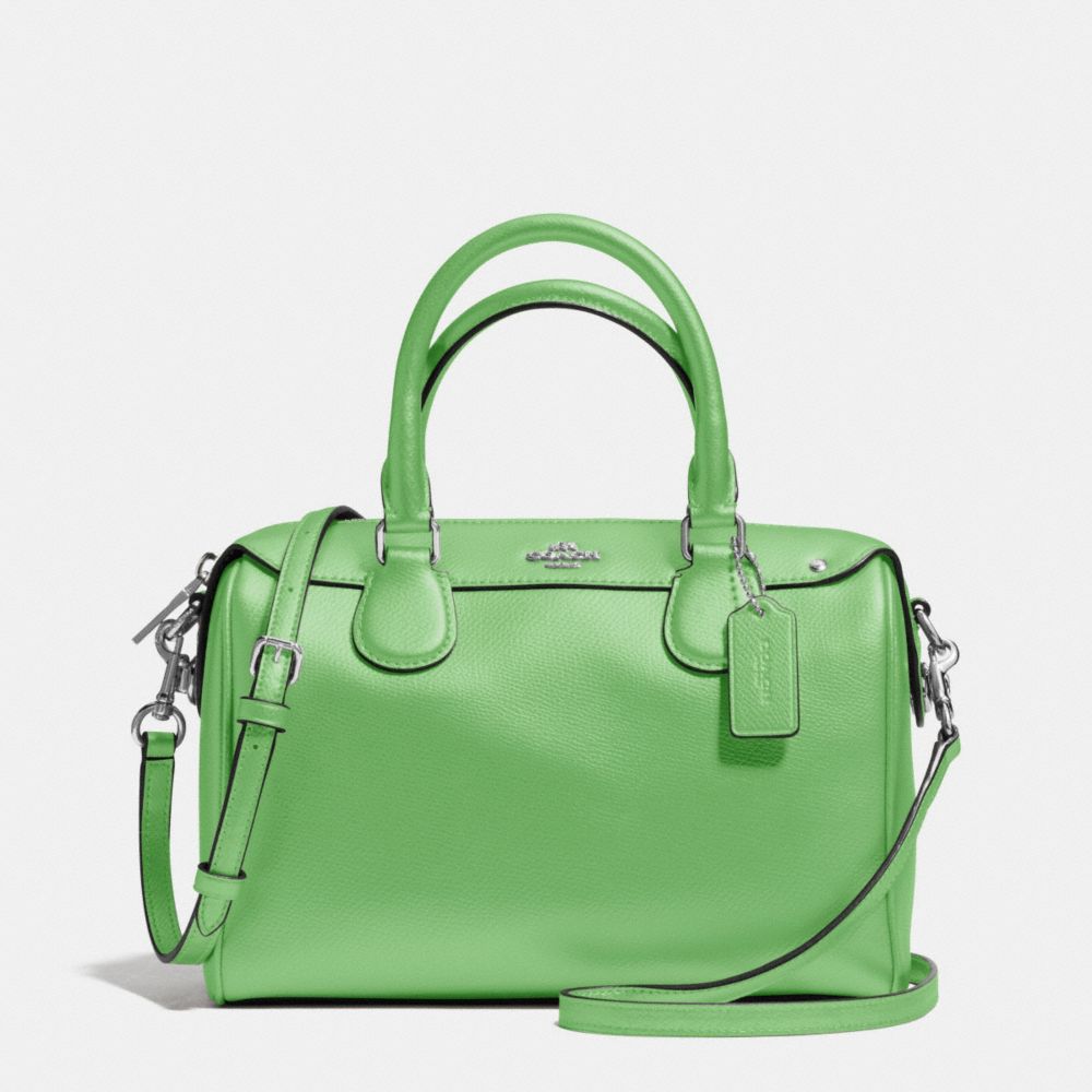 COACH F36624 - MINI BENNETT SATCHEL IN CROSSGRAIN LEATHER SILVER/PISTACHIO