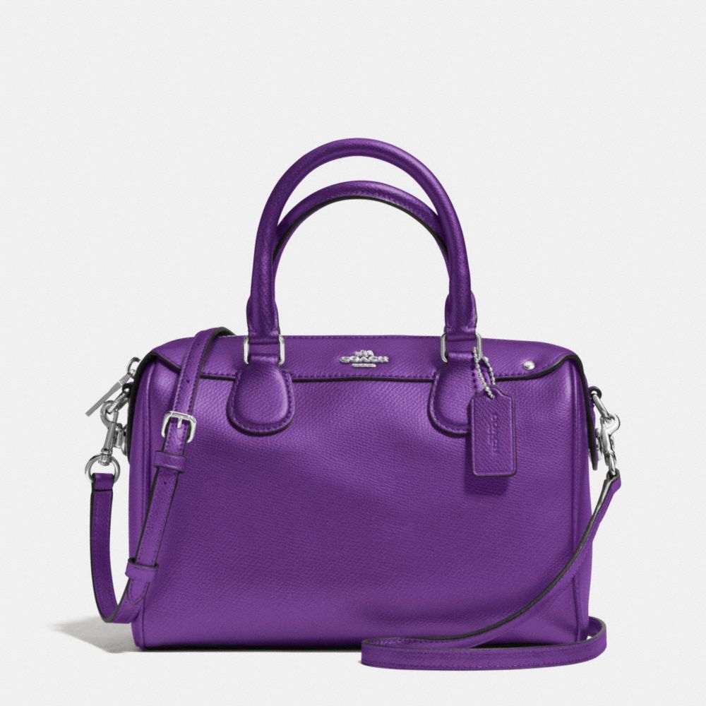 MINI BENNETT SATCHEL IN CROSSGRAIN LEATHER - SILVER/PURPLE - COACH F36624