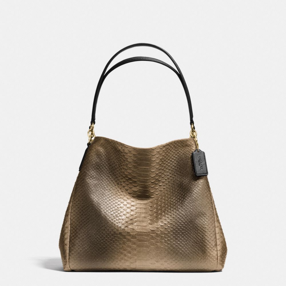 COACH F36627 Phoebe Shoulder Bag In Metallic Snake Embossed Leather IMITATION GOLD/GOLD