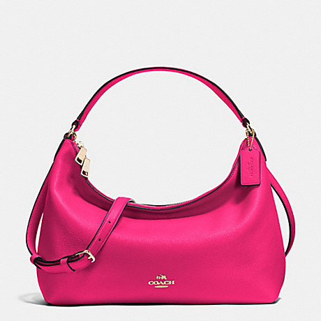 COACH SMALL EAST/WEST CELESTE CONVERTIBLE HOBO IN PEBBLE LEATHER - IMITATION GOLD/PINK RUBY - f36628