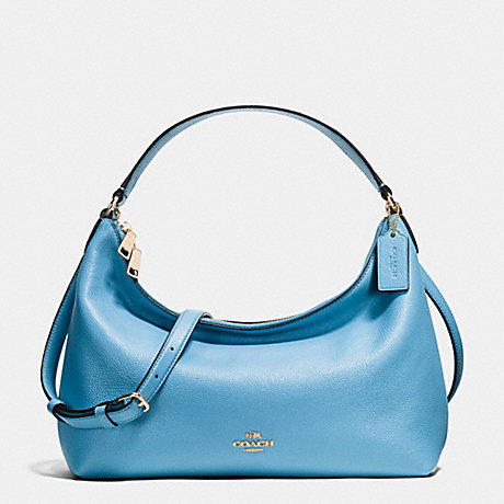 COACH f36628 EAST/WEST CELESTE CONVERTIBLE HOBO IN PEBBLE LEATHER IMITATION GOLD/BLUEJAY