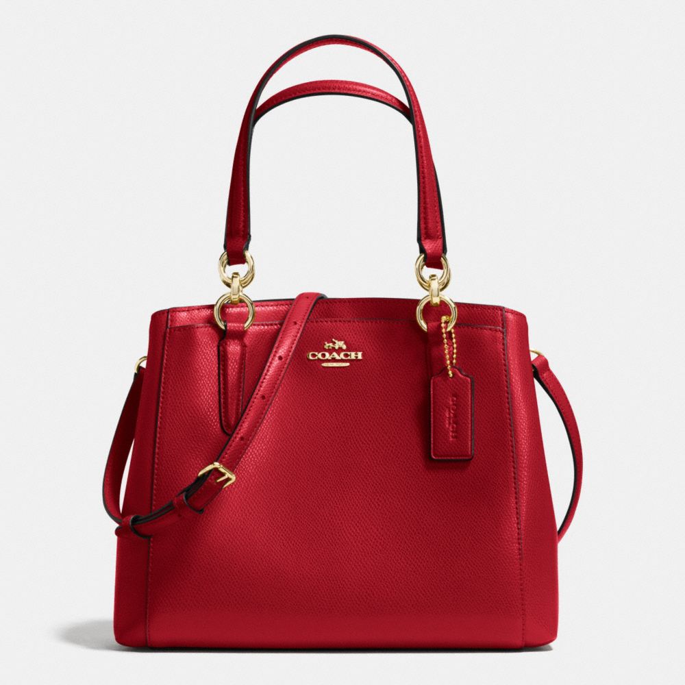 MINETTA CROSSBODY IN CROSSGRAIN LEATHER - IMITATION GOLD/TRUE RED - COACH F36642