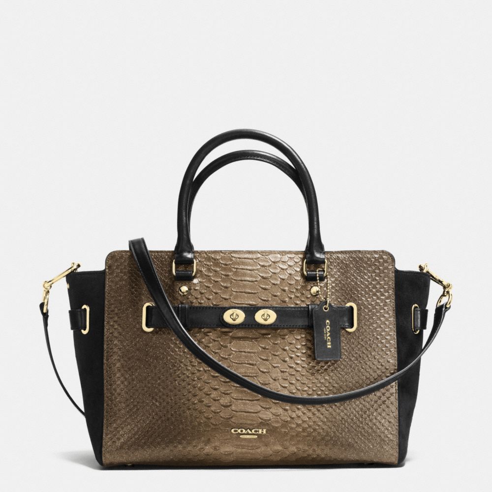 COACH F36655 - BLAKE CARRYALL IN METALLIC EXOTIC EMBOSSED LEATHER IMITATION GOLD/GOLD/BRONZE