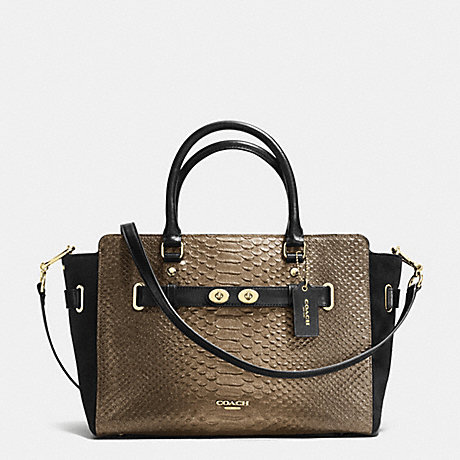COACH F36655 BLAKE CARRYALL IN METALLIC EXOTIC EMBOSSED LEATHER IMITATION-GOLD/GOLD/BRONZE