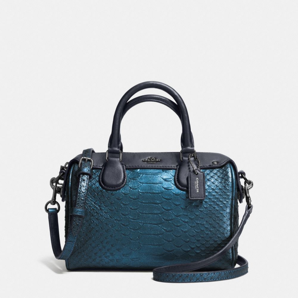 BABY BENNETT SATCHEL IN METALLIC SNAKE EMBOSSED LEATHER - ANTIQUE NICKEL/METALLIC BLUE - COACH F36657