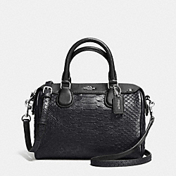 BABY BENNETT SATCHEL IN METALLIC SNAKE EMBOSSED LEATHER - SILVER/GUNMETAL - COACH F36657