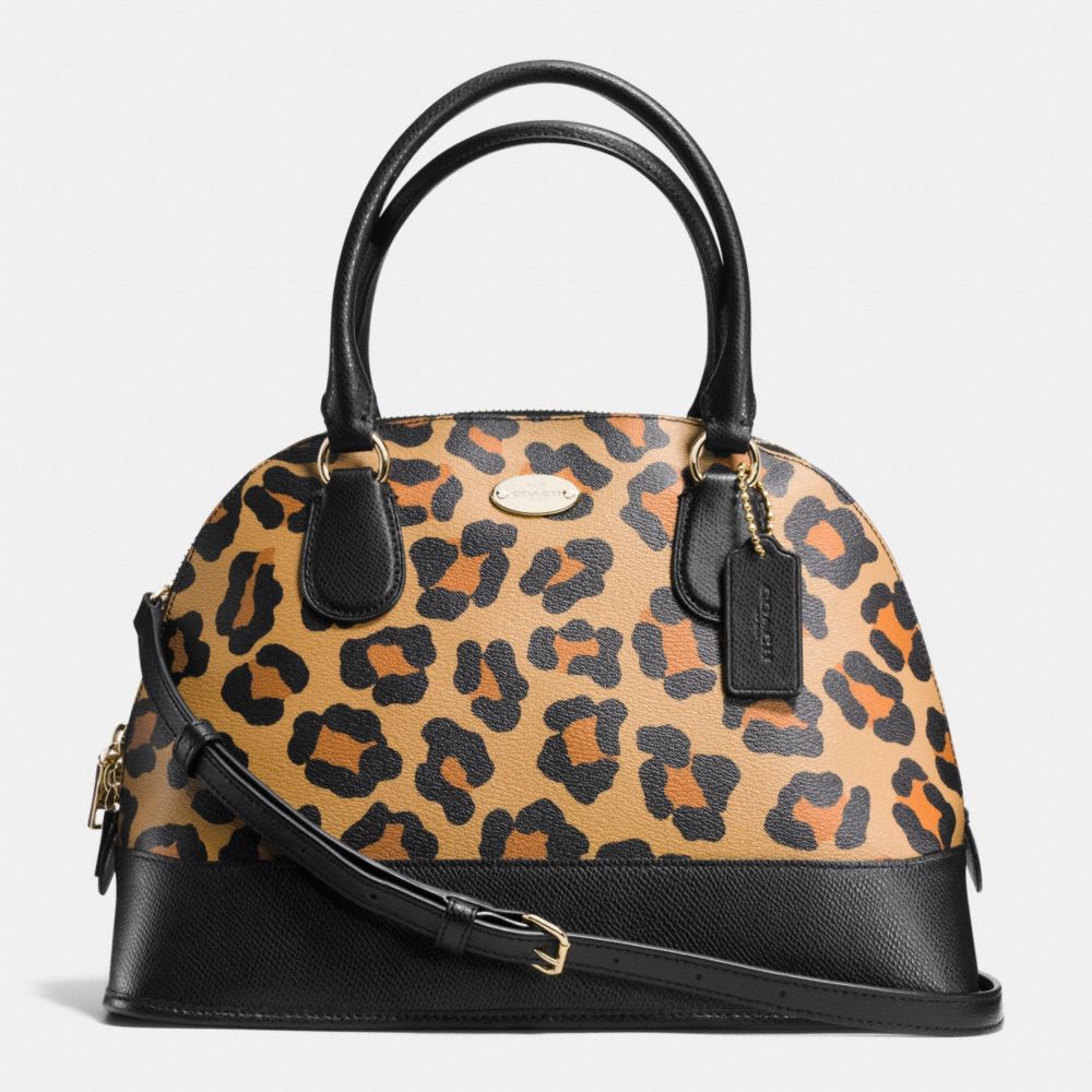 CORA DOMED SATCHEL IN OCELOT PRINT HAIRCALF - IMITATION GOLD/NEUTRAL - COACH F36660