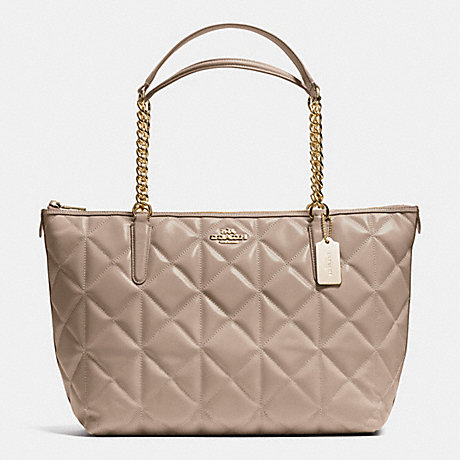 COACH f36661 AVA CHAIN TOTE IN QUILTED LEATHER IMITATION GOLD/STN