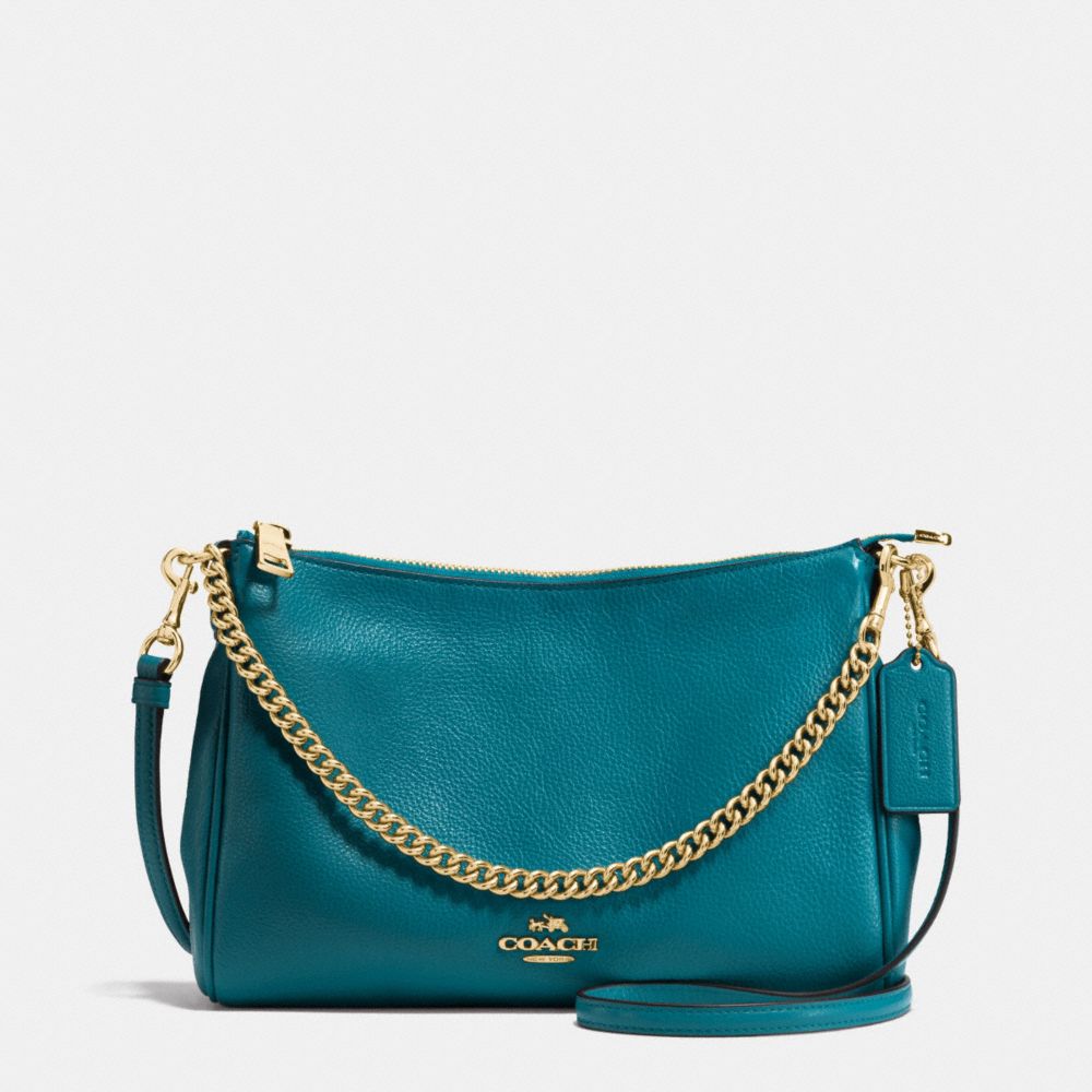 CARRIE CROSSBODY IN PEBBLE LEATHER - IMITATION GOLD/ATLANTIC - COACH F36666