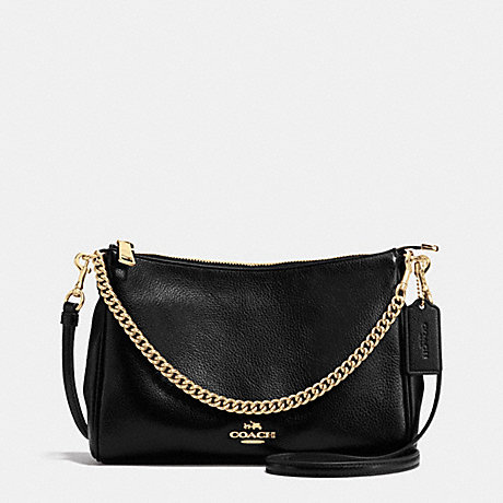 COACH F36666 CARRIE CROSSBODY IN PEBBLE LEATHER IMITATION-GOLD/BLACK