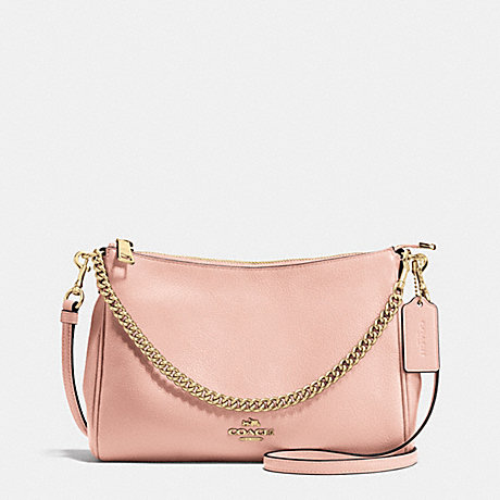 COACH F36666 CARRIE CROSSBODY IN PEBBLE LEATHER IMITATION-GOLD/PEACH-ROSE