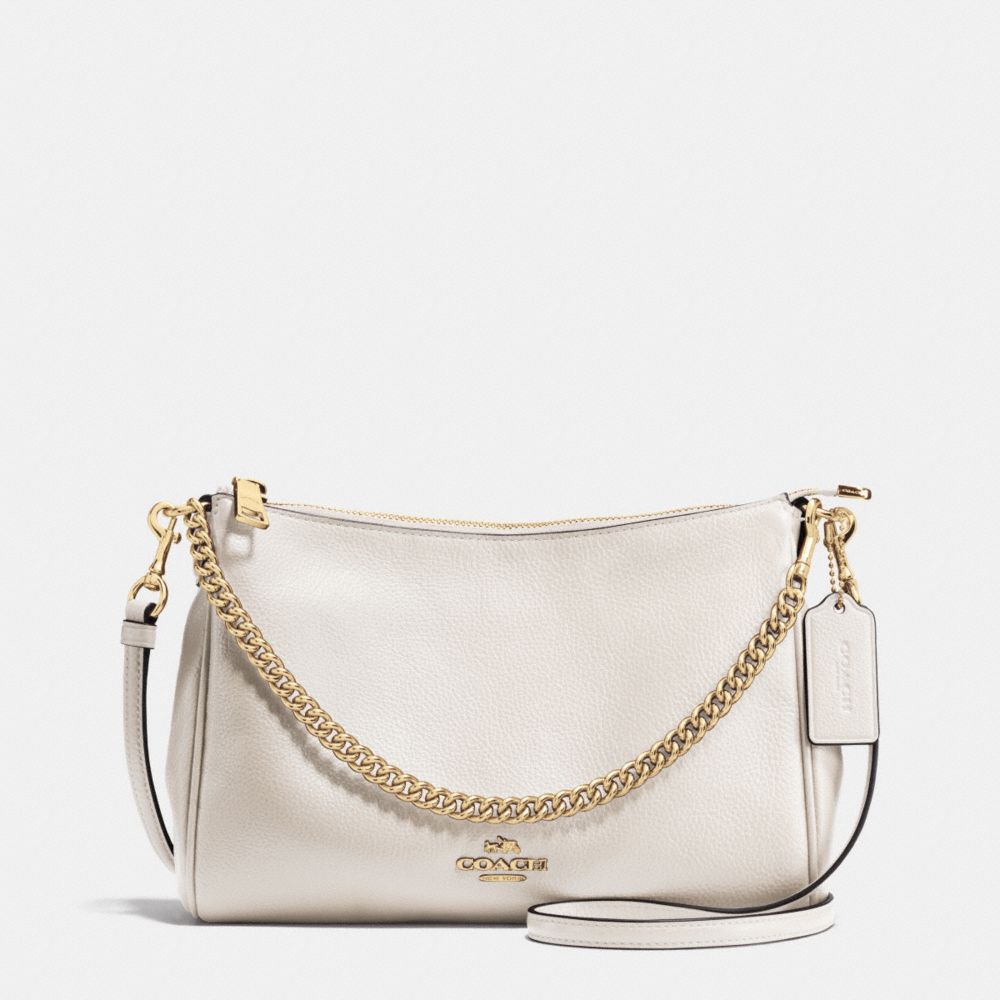 COACH F36666 CARRIE CROSSBODY IN PEBBLE LEATHER IMITATION-GOLD/CHALK