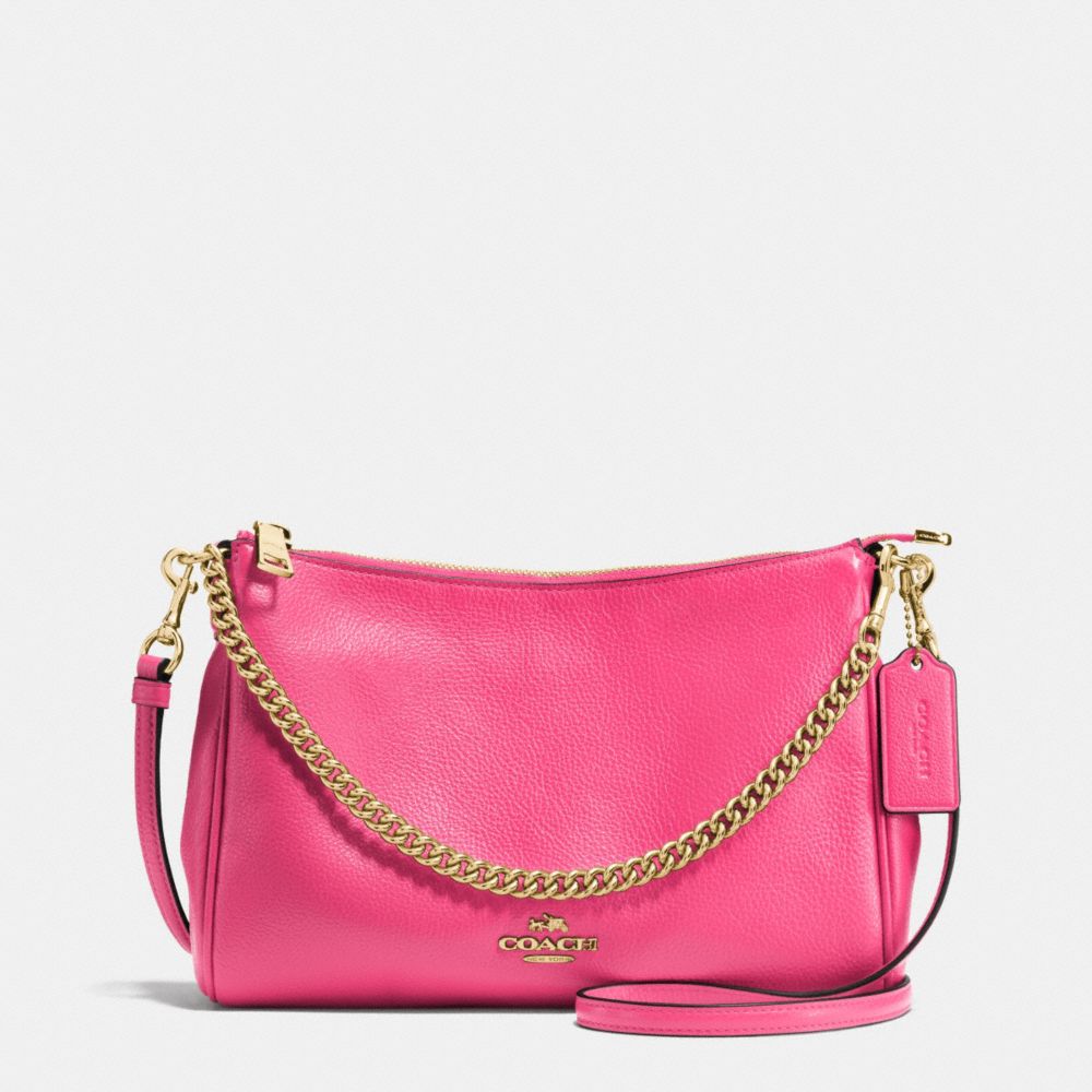 CARRIE CROSSBODY IN PEBBLE LEATHER - f36666 - IMITATION GOLD/DAHLIA