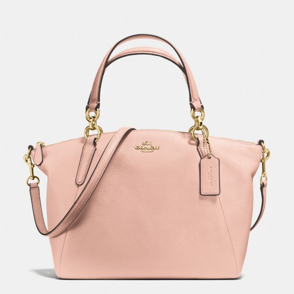 SMALL KELSEY SATCHEL IN PEBBLE LEATHER - f36675 - IMITATION GOLD/PEACH ROSE