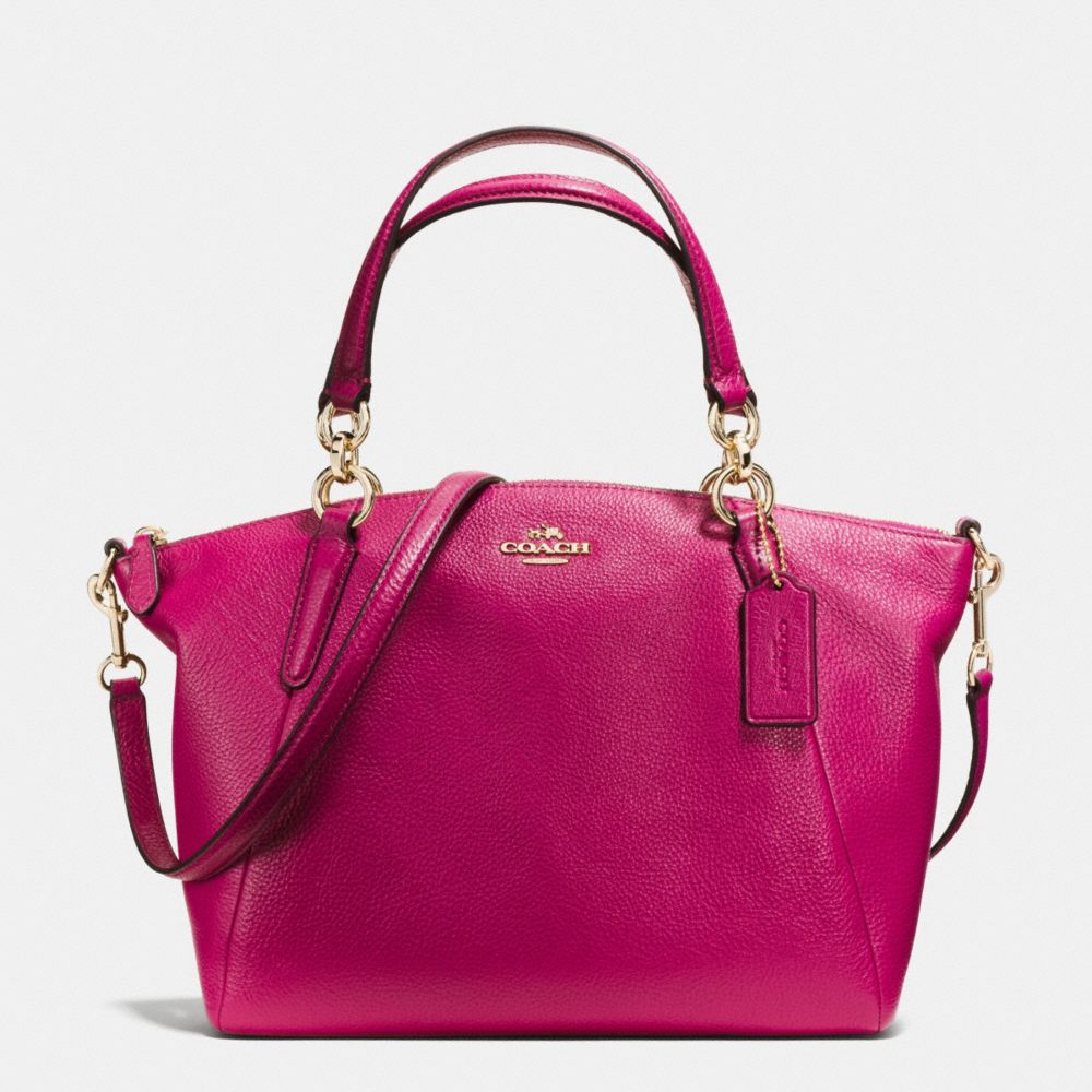 COACH F36675 - SMALL KELSEY SATCHEL IN PEBBLE LEATHER IMITATION GOLD/CRANBERRY