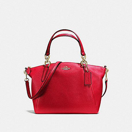 COACH F36675 SMALL KELSEY SATCHEL IN PEBBLE LEATHER LIGHT-GOLD/TRUE-RED