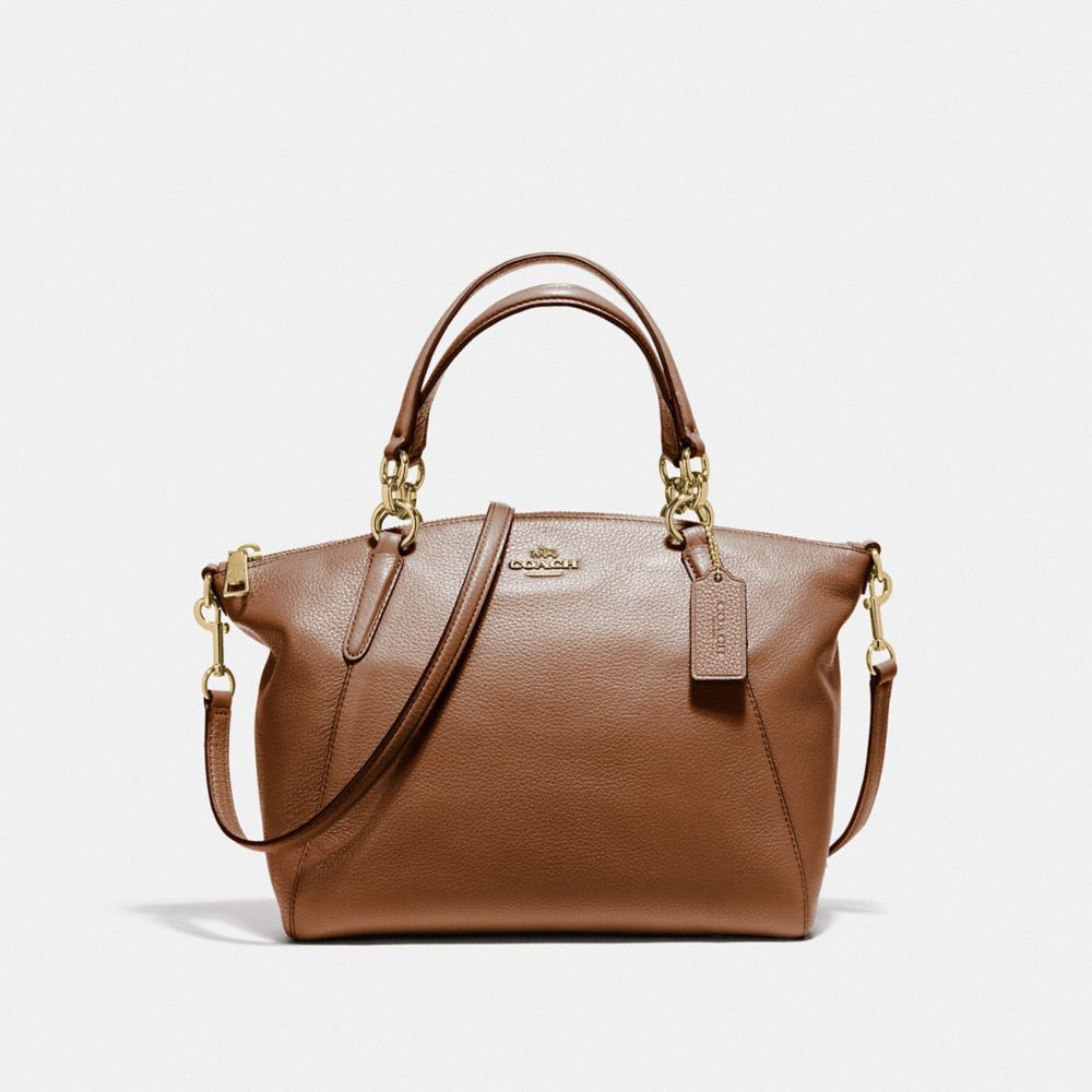 SMALL KELSEY SATCHEL - F36675 - SADDLE 2/GOLD