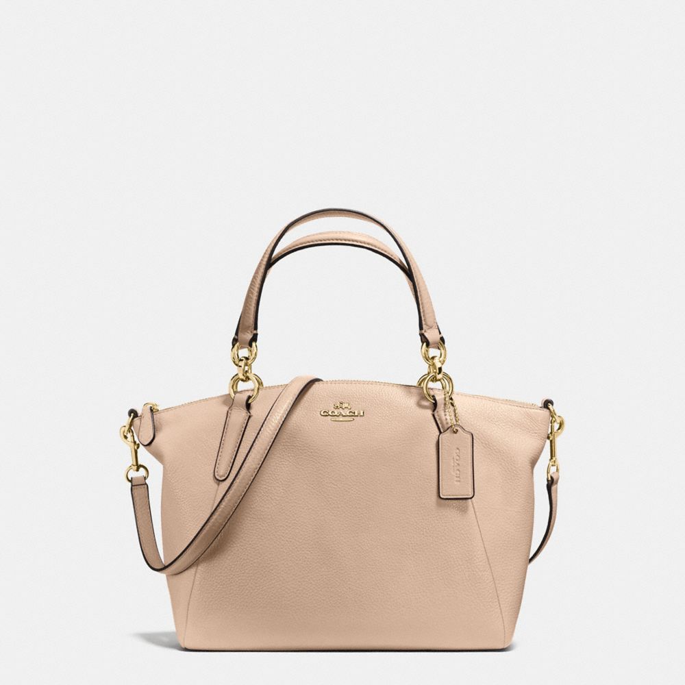 SMALL KELSEY SATCHEL IN PEBBLE LEATHER - IMITATION GOLD/BEECHWOOD - COACH F36675