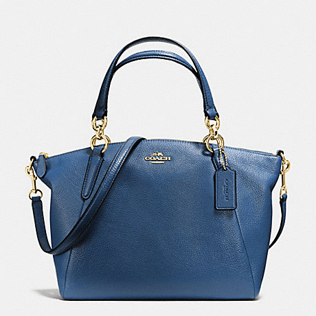 COACH SMALL KELSEY SATCHEL IN PEBBLE LEATHER - IMITATION GOLD/MARINA - f36675