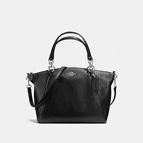 COACH F36675 SMALL KELSEY SATCHEL IN PEBBLE LEATHER SILVER/BLACK